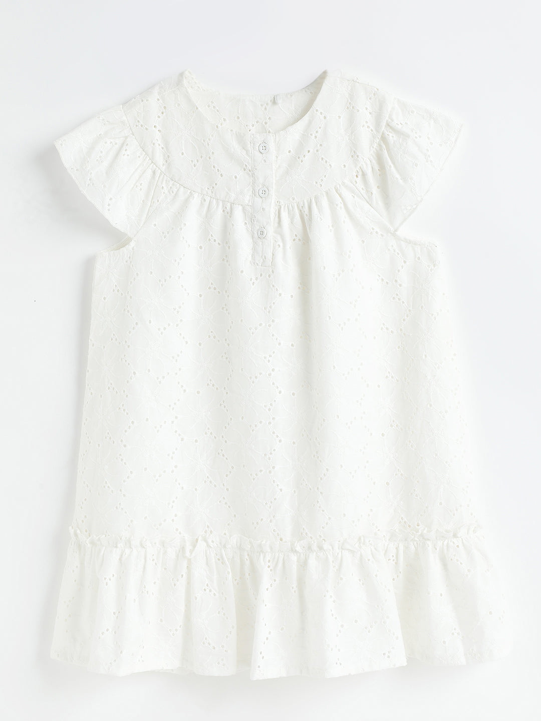 Milou Cotton Printed Dress -TGDRS005-WH