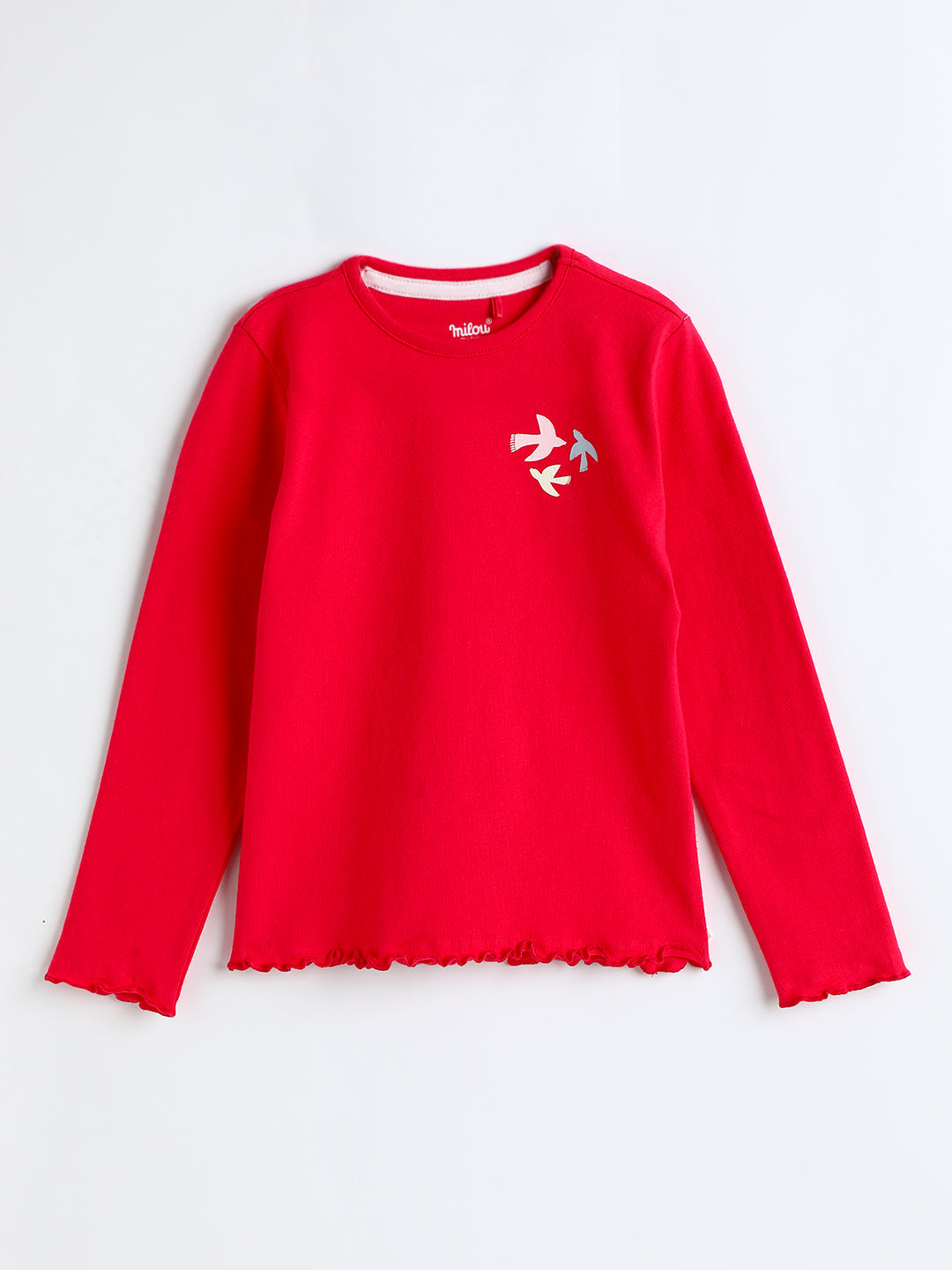 Milou Cotton Full Sleeves Bio Washed Printed T-Shirt -NPSTG011-RSBRY