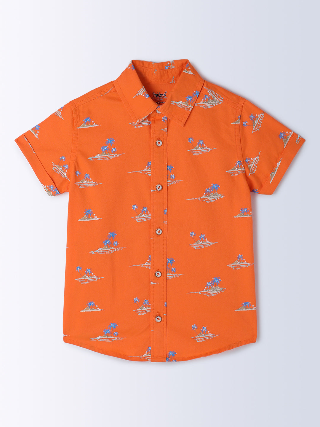 Milou Kids Cotton Half Sleeves All Over Printed Bio Washed Shirt for Boys SH-CU007