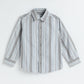 Milou Boys Full Sleeve Stripedd Bio-Washed Shirt Grey Striped