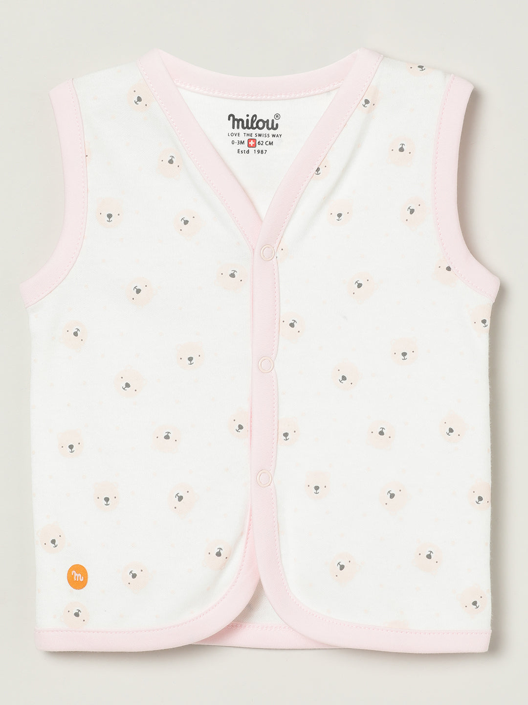 Cotton Bio-Washed Bear Printed Pack of 3 Jabla for Boys & Girls
