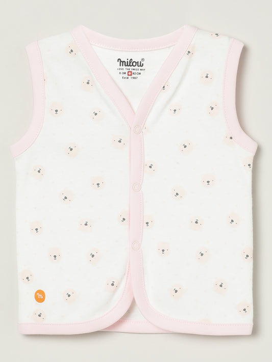 Cotton Bio-Washed Bear Printed Pack of 3 Jabla for Boys & Girls