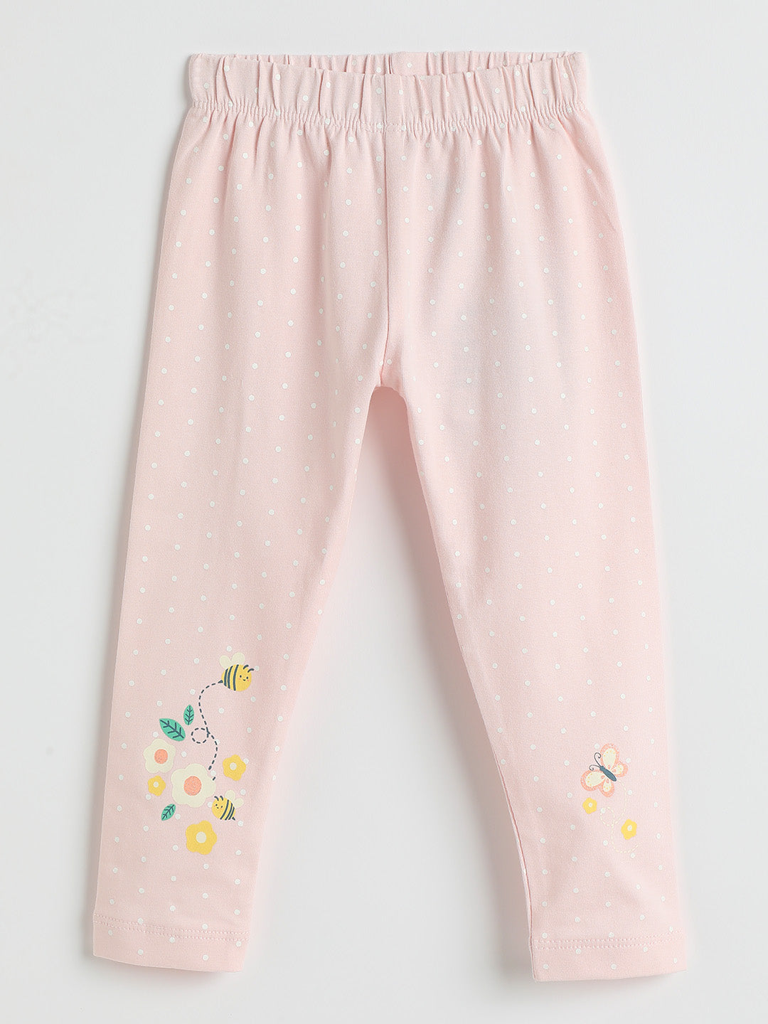Milou Girls Pink Cotton Leggings