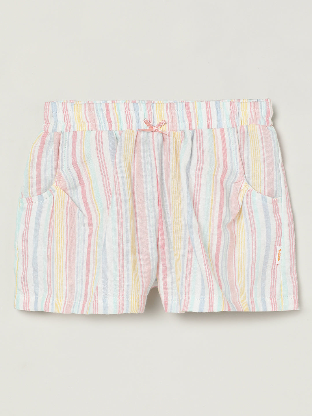Girls Pastel Stripe Cotton Shorts | Toddler Summer Shorts | Milou Kids