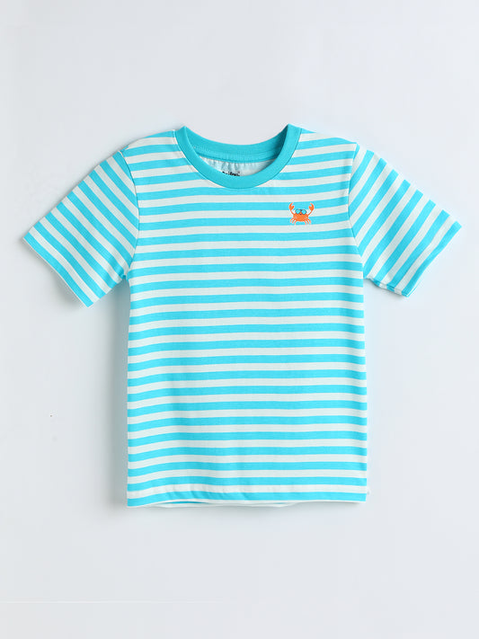 Half Sleeve Bio-Washed striped T-Shirt