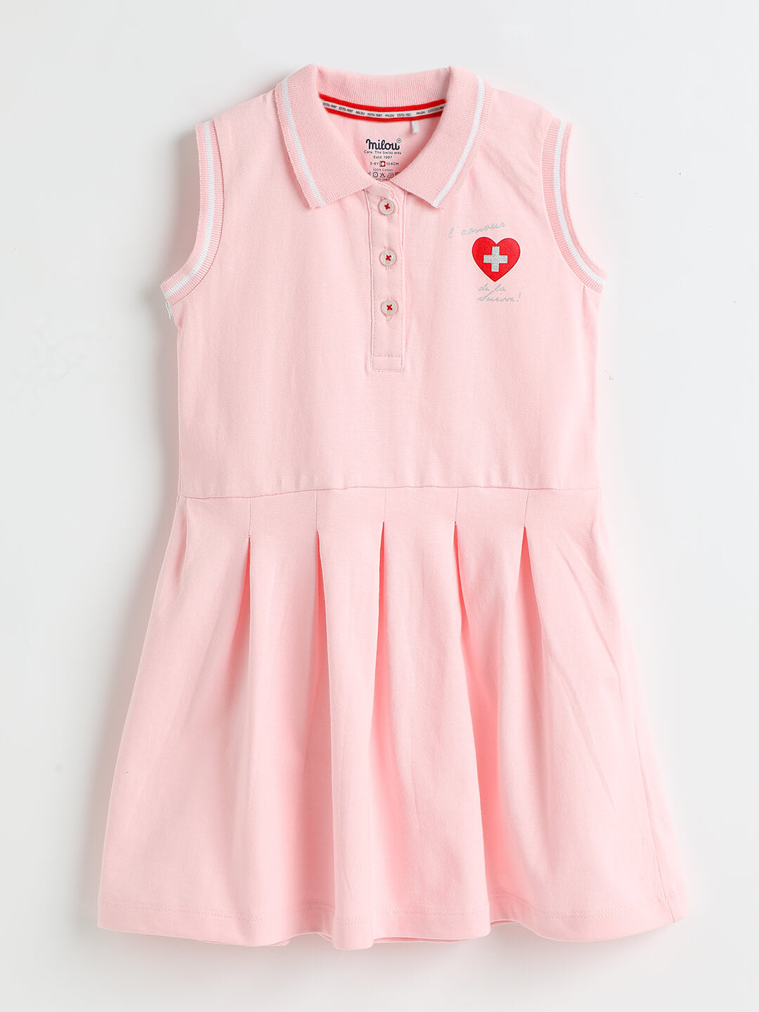 Milou Girls Sleeveless Pleated Polo Dress