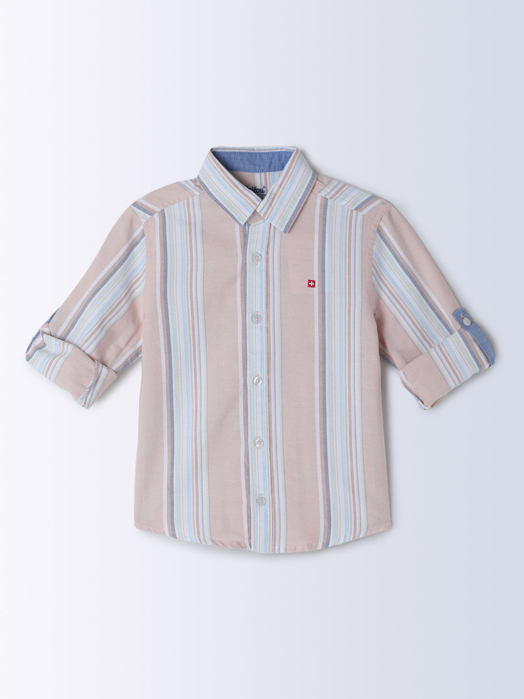 Milou Kids Cotton Full Sleeves Striped Bio Washed Shirt for Boys SH-CU005