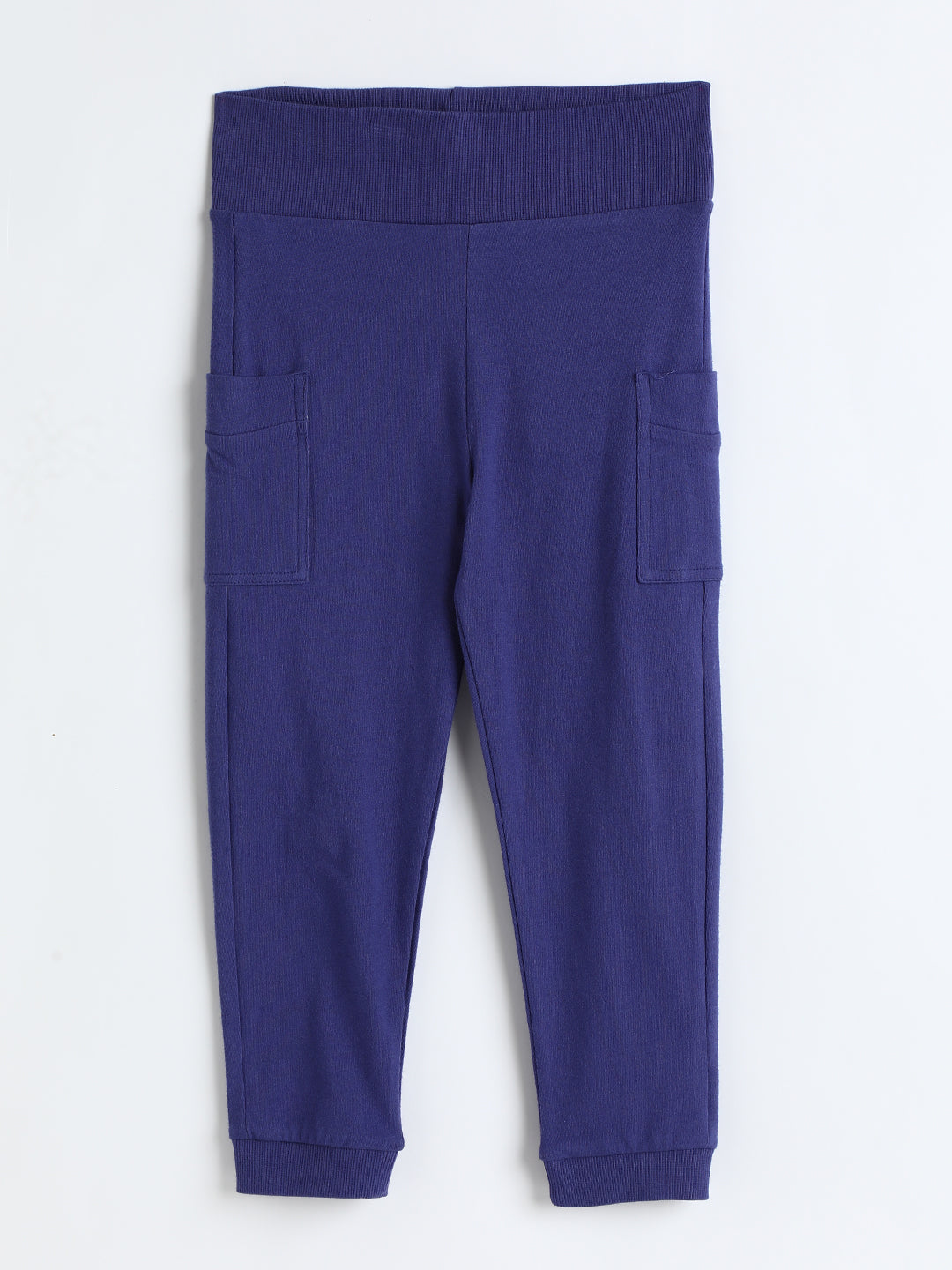 Milou Kids Cotton Solid Jogger Bio Washed Pants for Boys NPSBB005-SKPBL