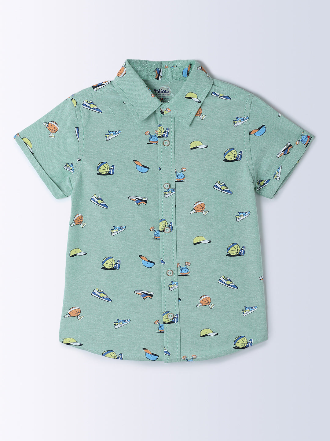 Milou Kids Cotton Half Sleeves All Over Printed Bio Washed Shirt for Boys SH-CU007