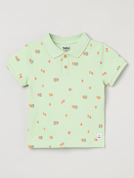 Toddler Polo T-Shirt | Pastel Green Cotton Collared Tee | Milou Kids