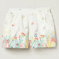 Milou Girls Cotton Printed Mid Thigh Length Shorts White Floral Print
