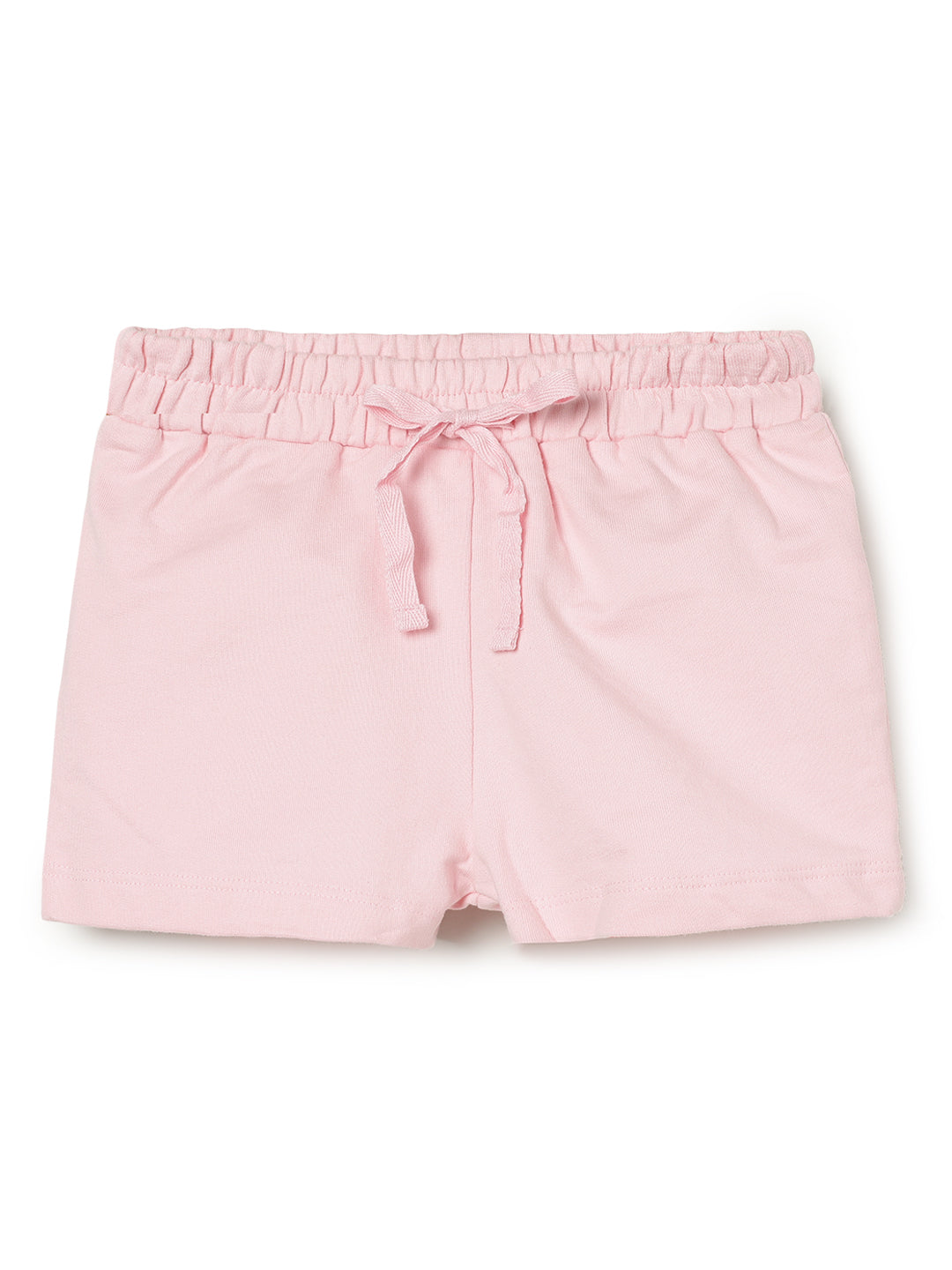Milou Kids Cotton Solid Bio Washed Girls Shorts for Girls -Pink