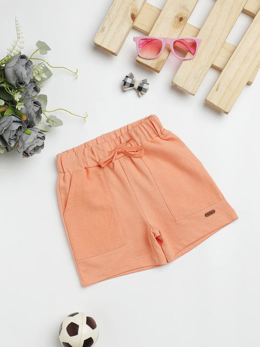 Baby Cotton Shorts | Apricot Adjustable Waist Shorts | Milou Kids
