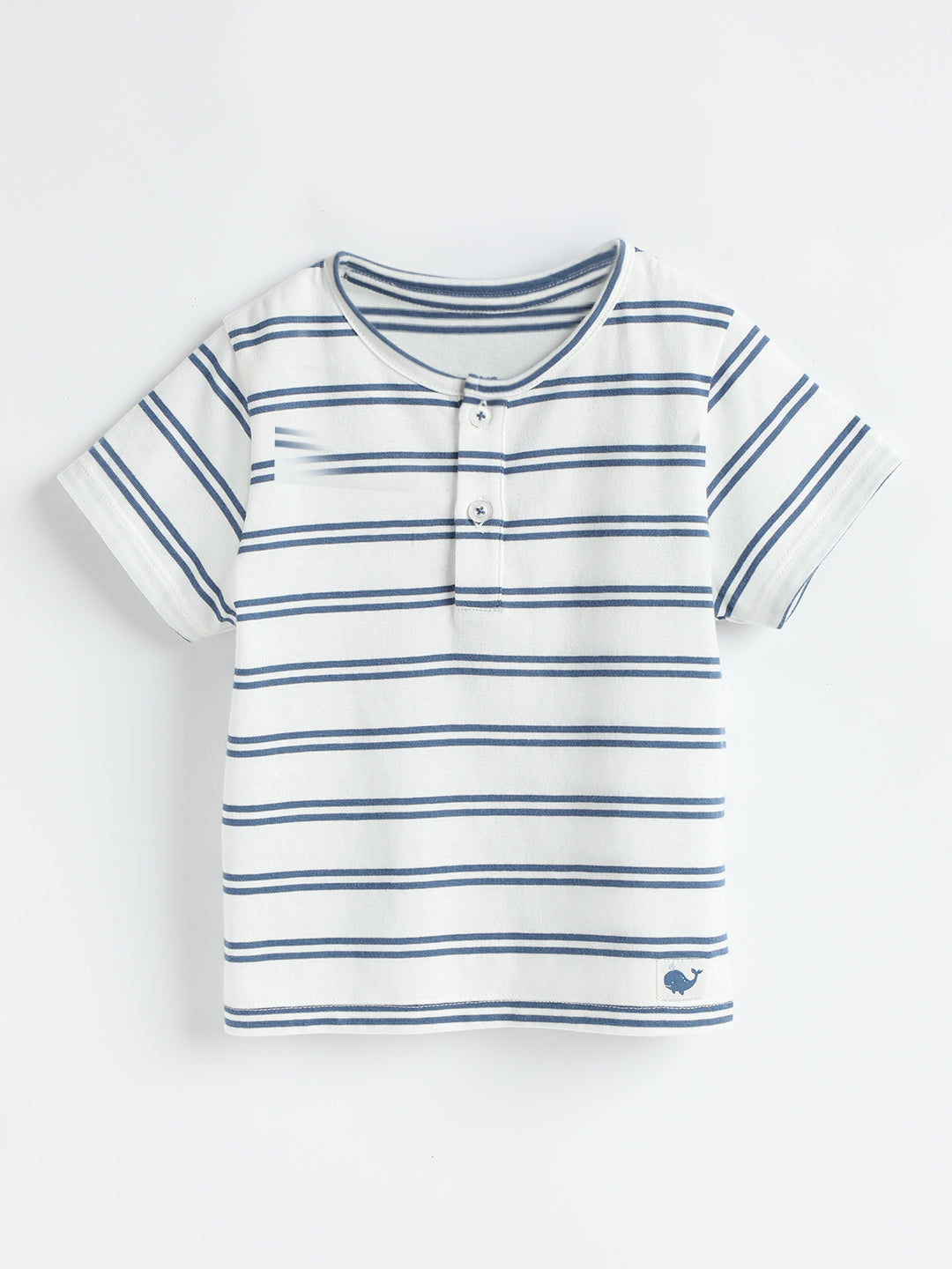 Milou Cotton Half Sleeves Bio Washed striped T-Shirt -MGBBB004-WAFBL