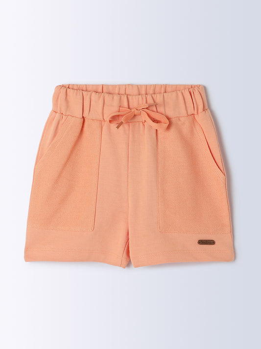 Baby Cotton Shorts | Apricot Adjustable Waist Shorts | Milou Kids