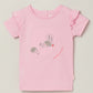 Milou Baby Girls Short Sleeve Printed T-Shirt Pink