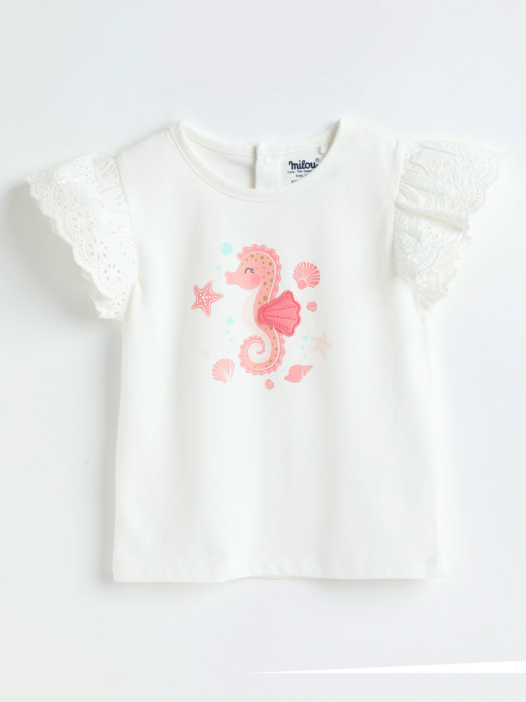Milou Kids Cotton Bio Washed Printed Top for Girls -MGBBG007-WSPWH