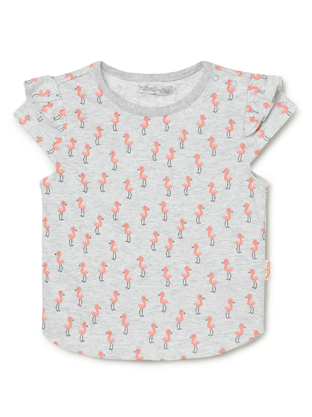Milou Kids Cotton Bio Washed Printed Top for Girls -TGVGTS037-GLDHZ