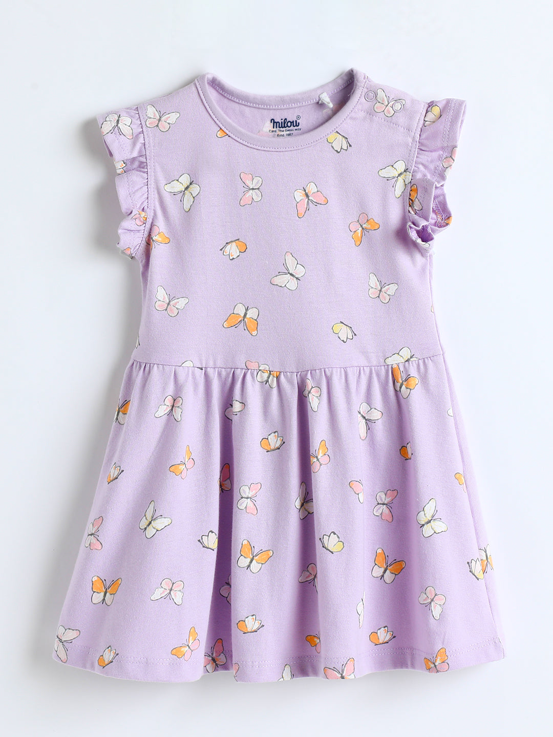 Milou Cotton Printed Dress -MGBBB013-PKAOP