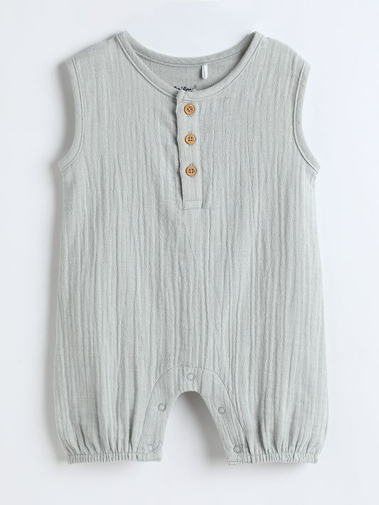 Milou Infant Girls Cotton Romper Grey