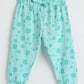 Milou Girls Printed Pull-Up Jogger Pants Mint Floral Print