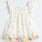 Milou Toddler Girls Cotton Printed Dress White Floral Print