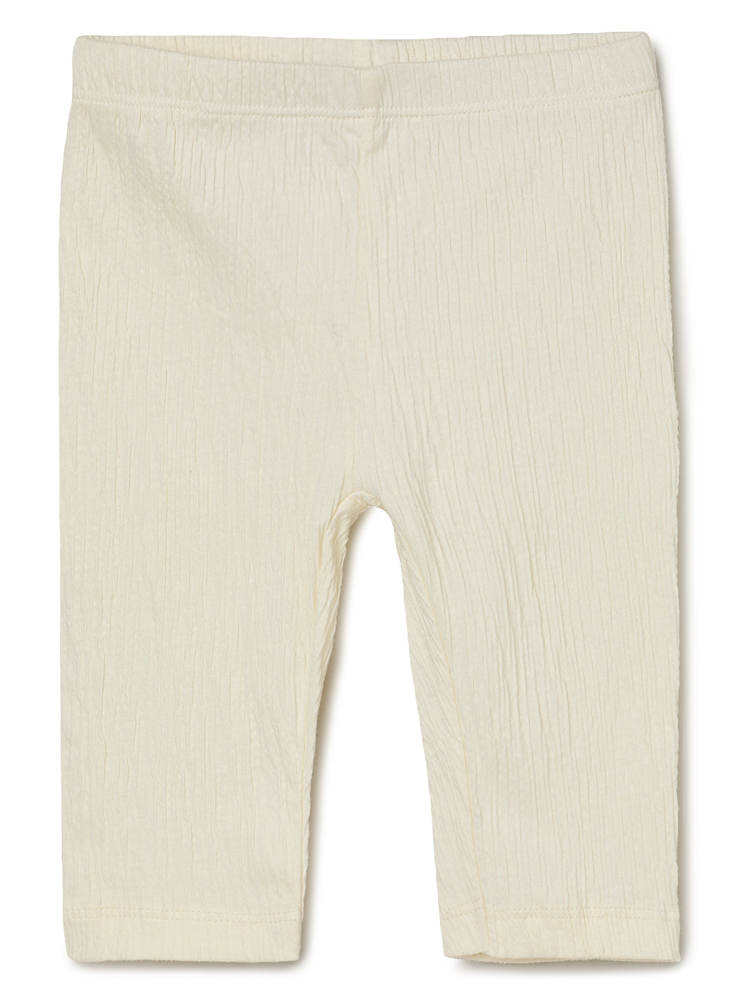 Milou Kids Cotton Solid Bio Washed Leggings for Girls -Off White