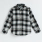 Milou Boys Full Sleeve Checked Bio-Washed Shirt Black & White Check