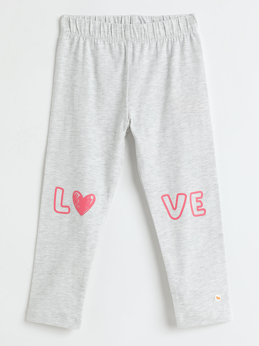 Milou Kids Cotton Solid Full Length Bio Washed Leggings for Girls GBASICLGG009-GY
