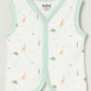 Milou Infant Cotton Sleeveless Bio-Washed Printed Jabla Set White Animal Print
