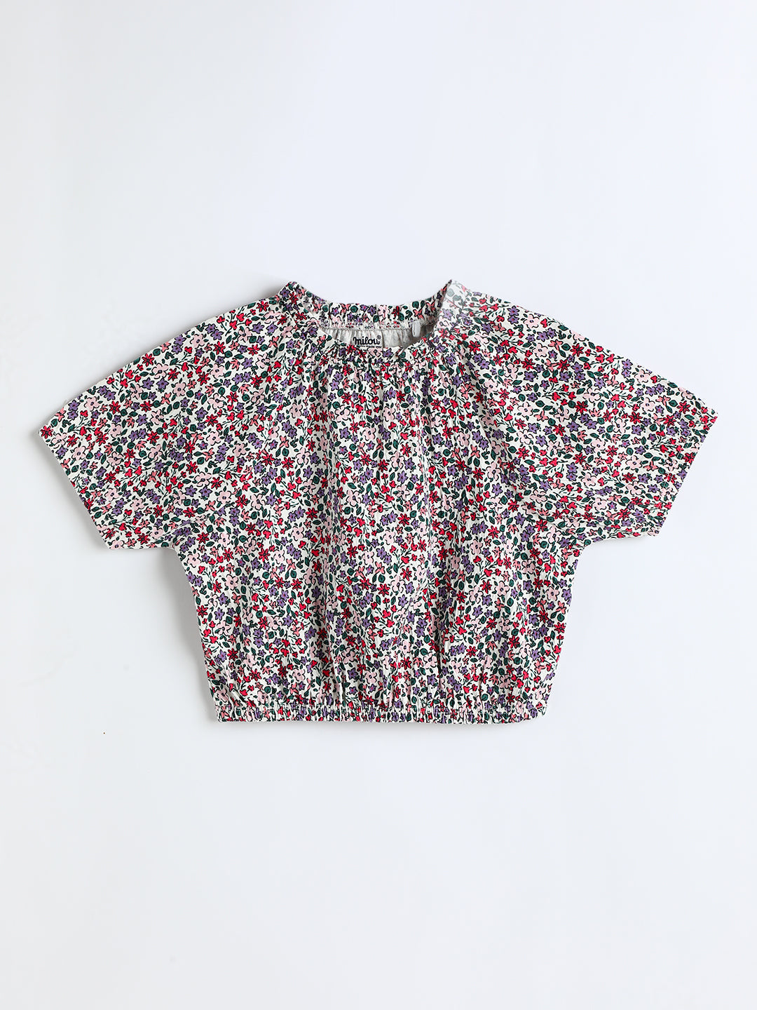 Milou Kids Cotton Bio Washed Printed Top for Girls -TGTP055-EUAOP