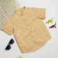 Milou Boys All Over Printed Half Sleeve Shirt Yellow Animal Print