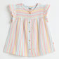 Milou Girls Cotton Striped Dress Pastel Stripe
