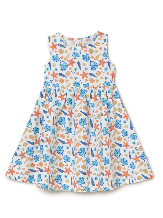 Milou Cotton Printed Dress - White
