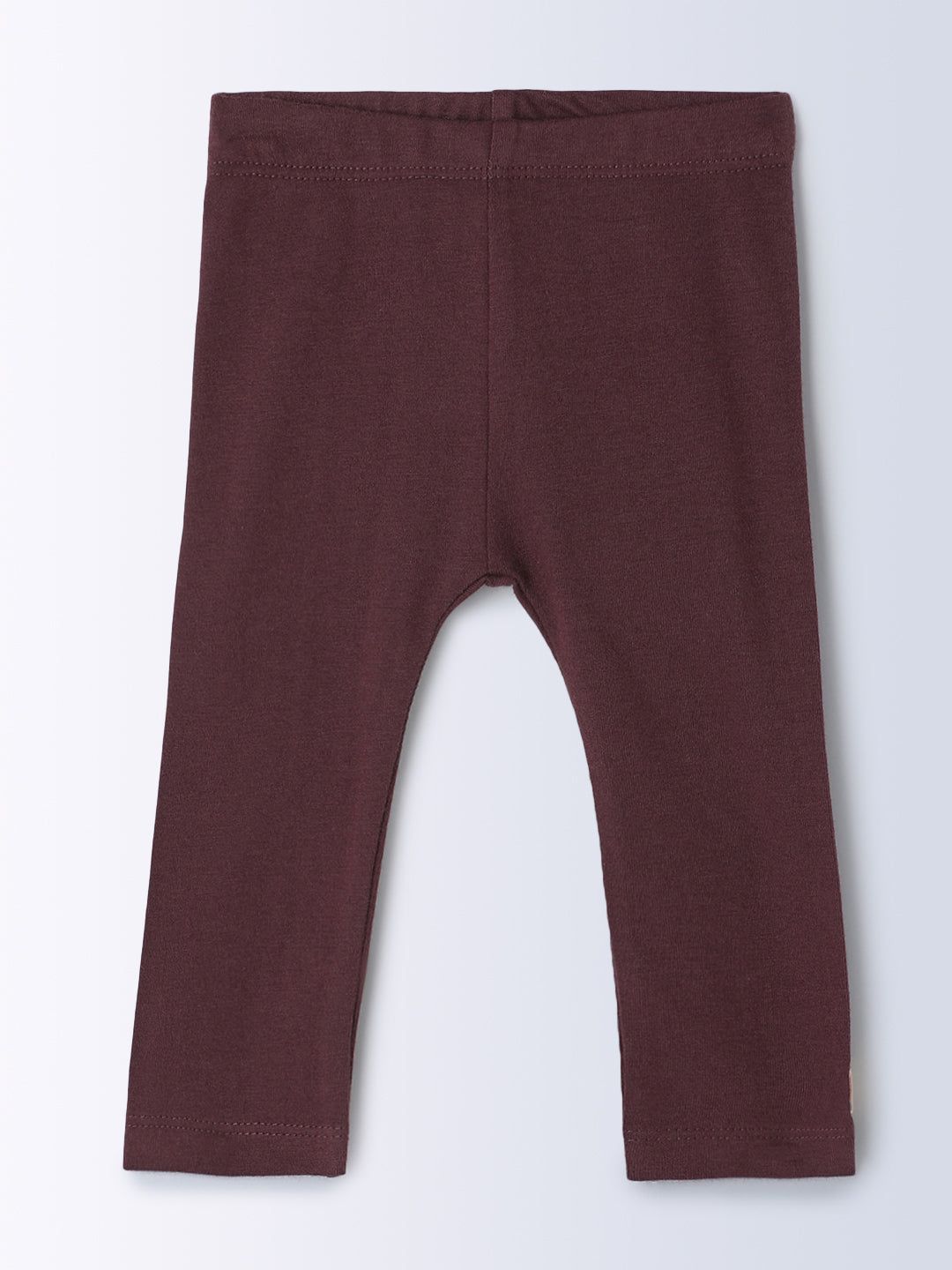 Milou Kids Cotton Solid Full Length Bio Washed Pants for Girls -Purple