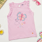 Milou Baby Girls Pink Sleeveless Cotton Top Butterfly Print
