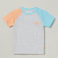 Milou Boys Cotton T-Shirt Grey & Peach