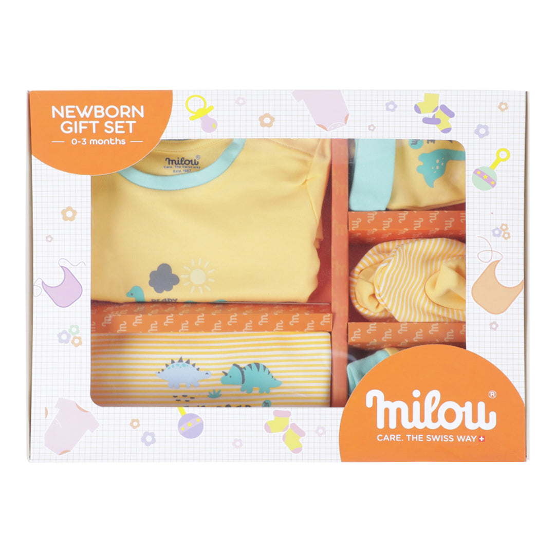 Milou Newborn Baby Romper Gift Set (Yellow, 0 - 3 months)