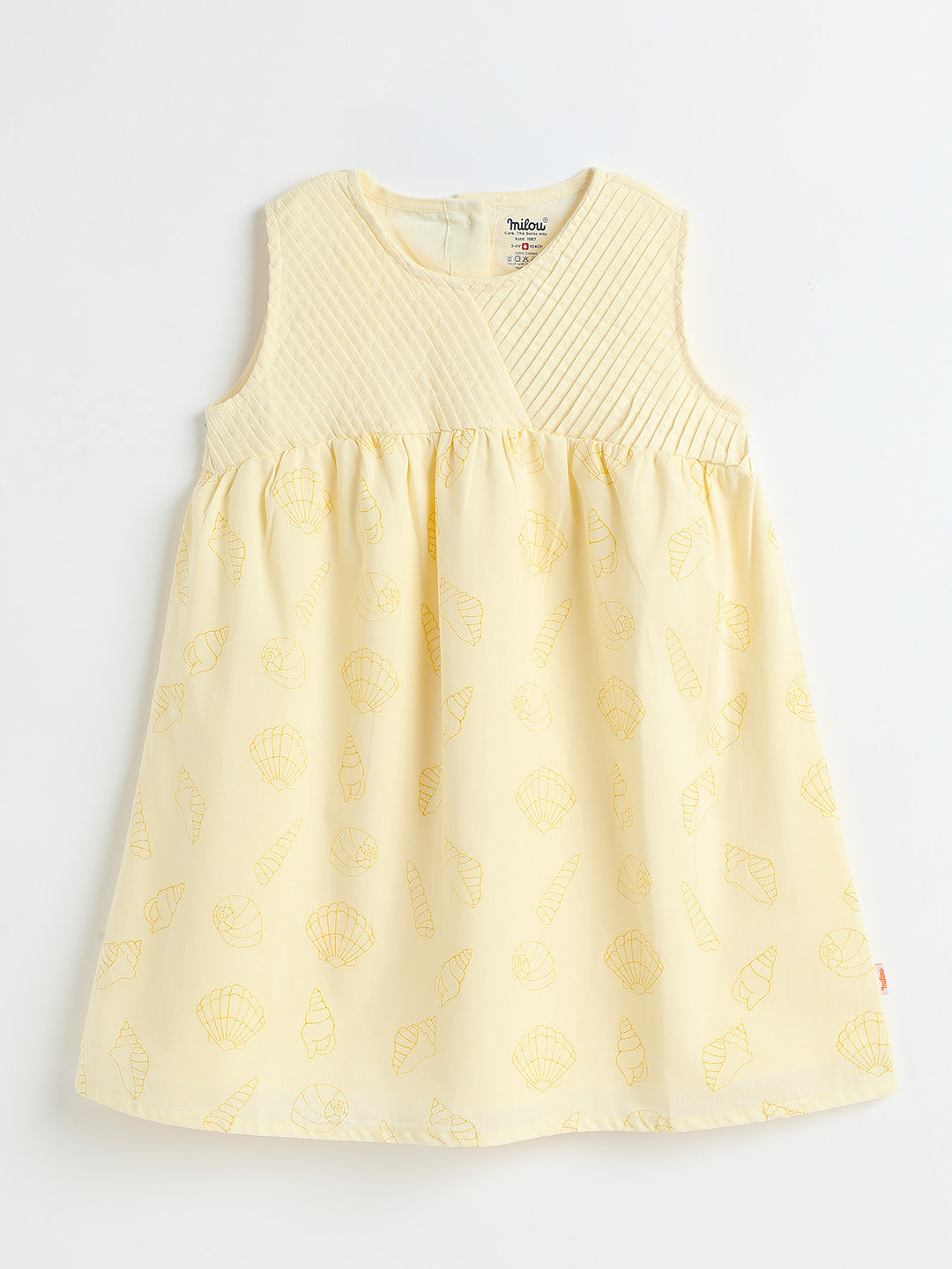 Milou Girls Pastel Yellow Cotton Dress