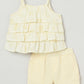 Milou Girls Flared Top & Shorts Co-ord Set Pastel Yellow