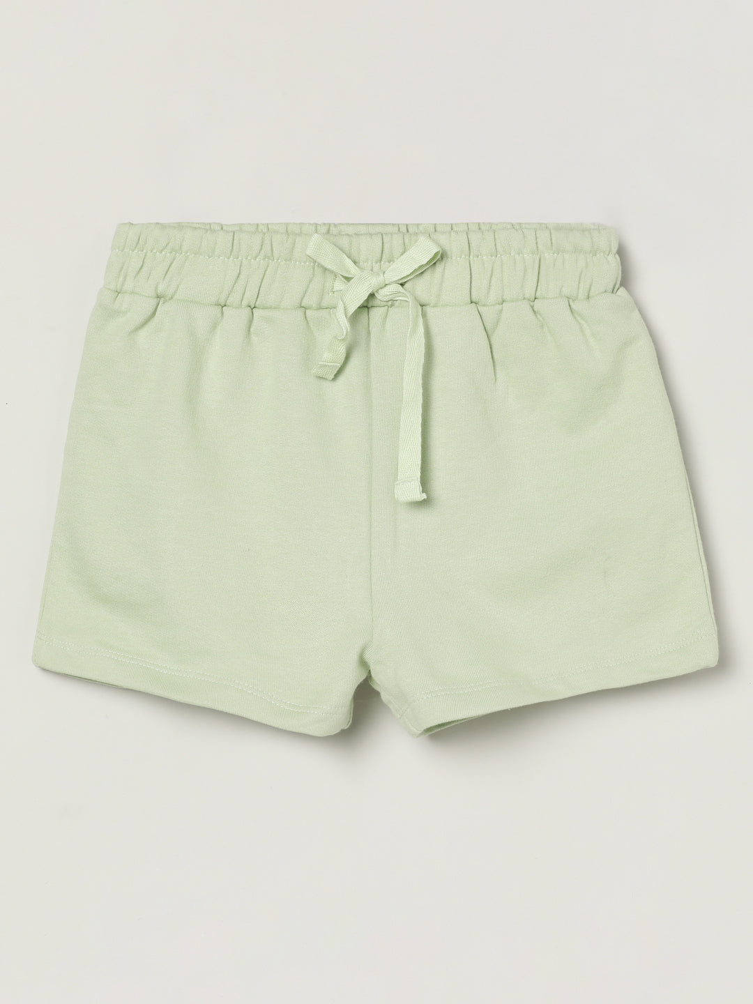 Milou Kids Cotton Solid Bio Washed Shorts for Boys - Light Green