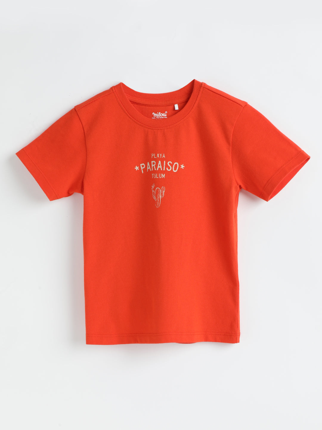Milou Cotton Half Sleeves Bio Washed Printed T-Shirt -NPSBB006-SPOR