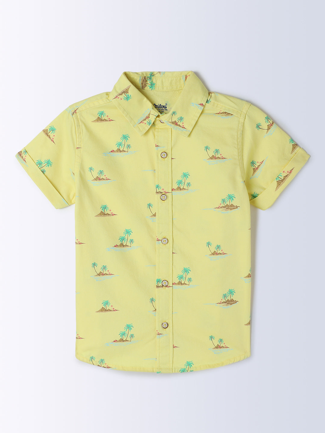 Milou Kids Cotton Half Sleeves All Over Printed Bio Washed Shirt for Boys SH-CU007