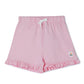 Milou Girls Mid Thigh Solid Frilled Hem Shorts Pink