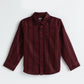 Milou Boys Full Sleeve Stripedd Bio-Washed Shirt Maroon Striped
