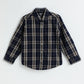 Milou Boys Cotton Full Sleeve Checked Shirt Navy Blue Check