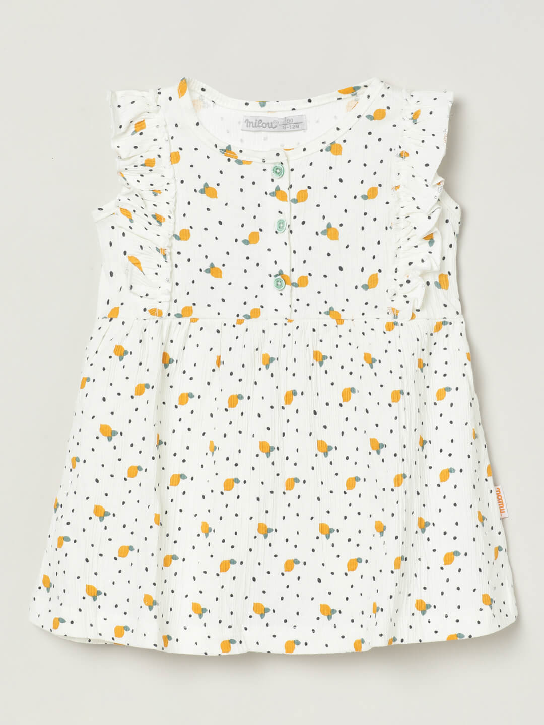 Milou Girls Polka Dot Flutter-Sleeve Dress