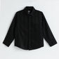 Milou Boys Full Sleeve Bio-Washed Stripedd Shirt Black