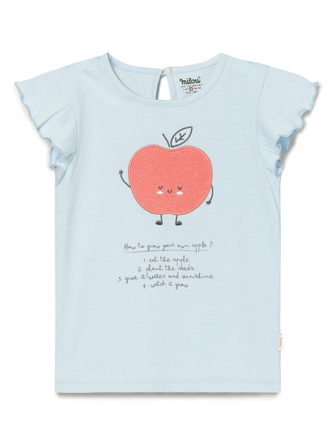 Milou Kids Cotton Bio Washed Printed T-Shirt for Girls TGVGTS038
