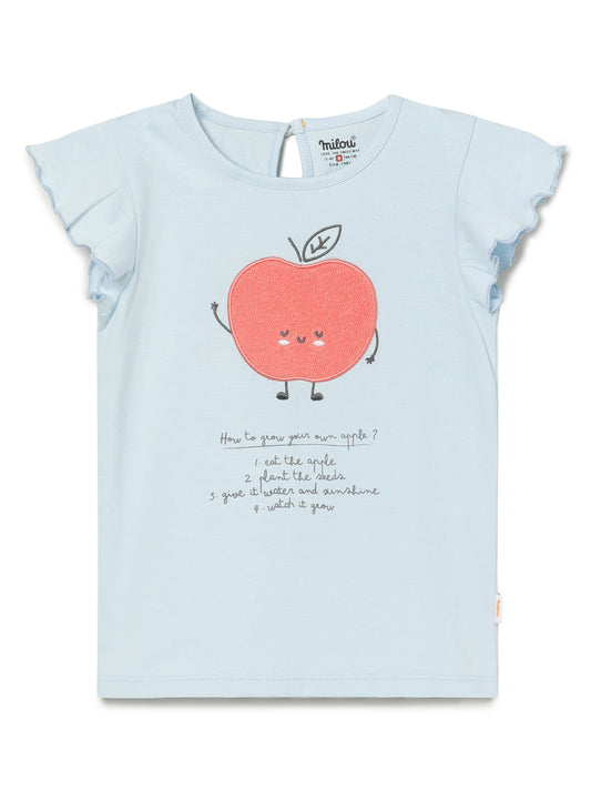 Milou Kids Cotton Bio Washed Printed T-Shirt for Girls TGVGTS038